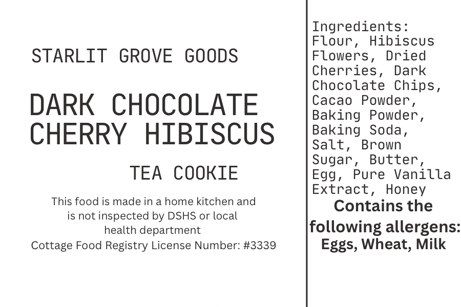 Dark Chocolate Cherry Hibiscus Tea Cookie