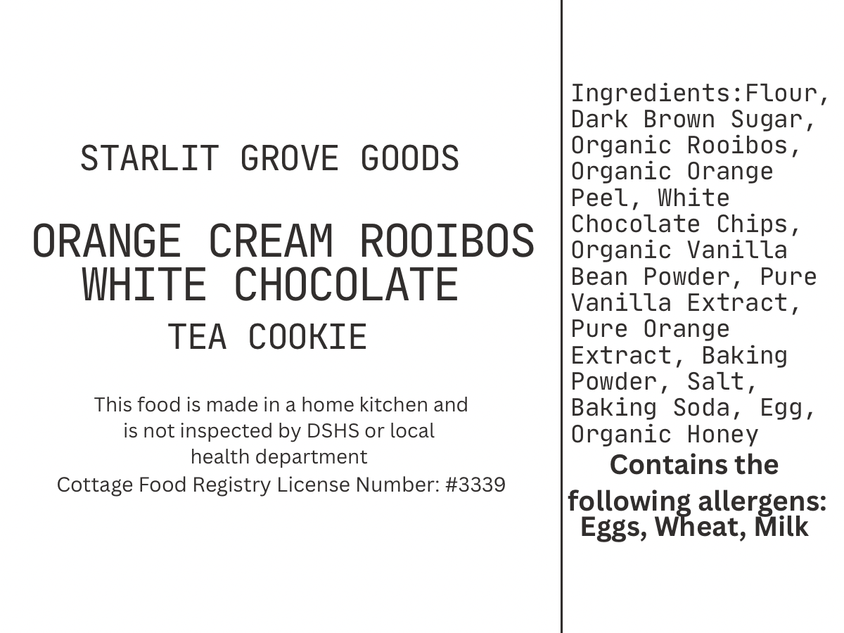 Orange Cream Rooibos Tea Cookie