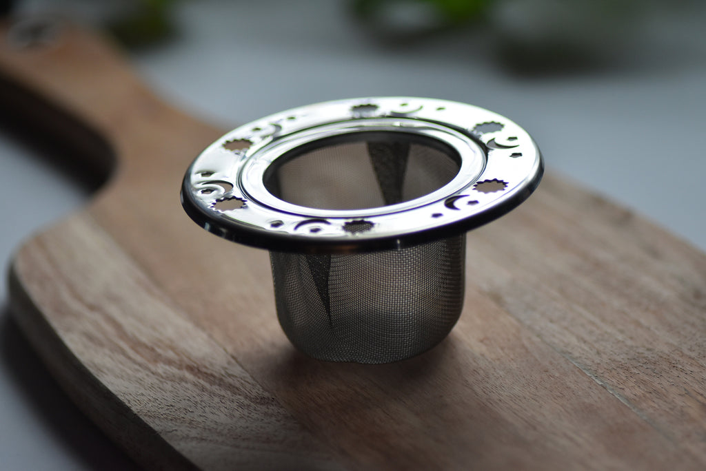 Metal Tea Strainer - Celestial Cut Outs - Deep Basket