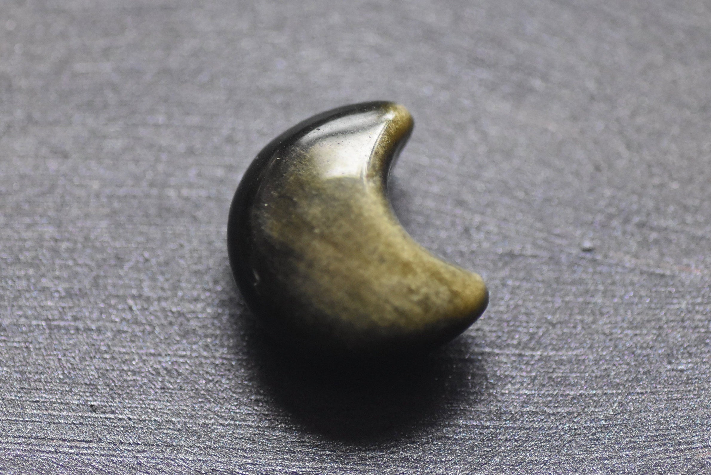 Golden Obsidian Moon - Small, approx .8 inches