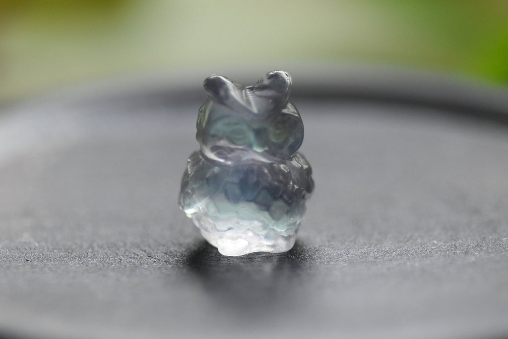 Fluorite Owl Carving - Tiny, approx .7 inches