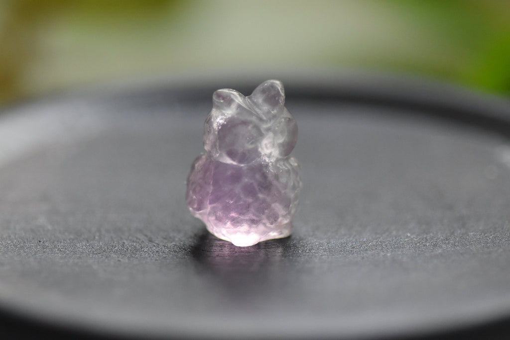 Fluorite Owl Carving - Tiny, approx .7 inches