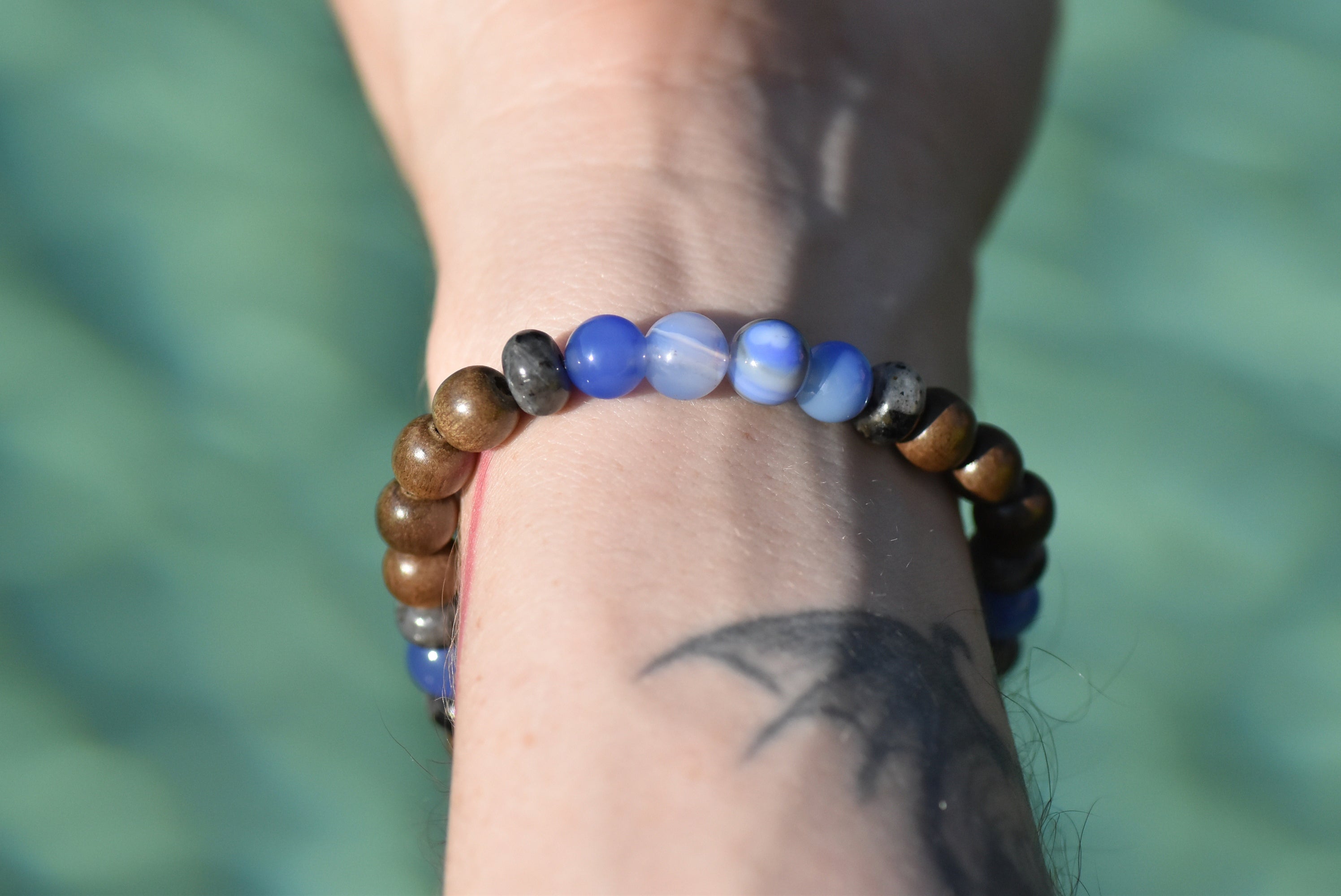 Dreamswept Pathfinder - Tea and Herb inspired Wood and Crystal bracelet