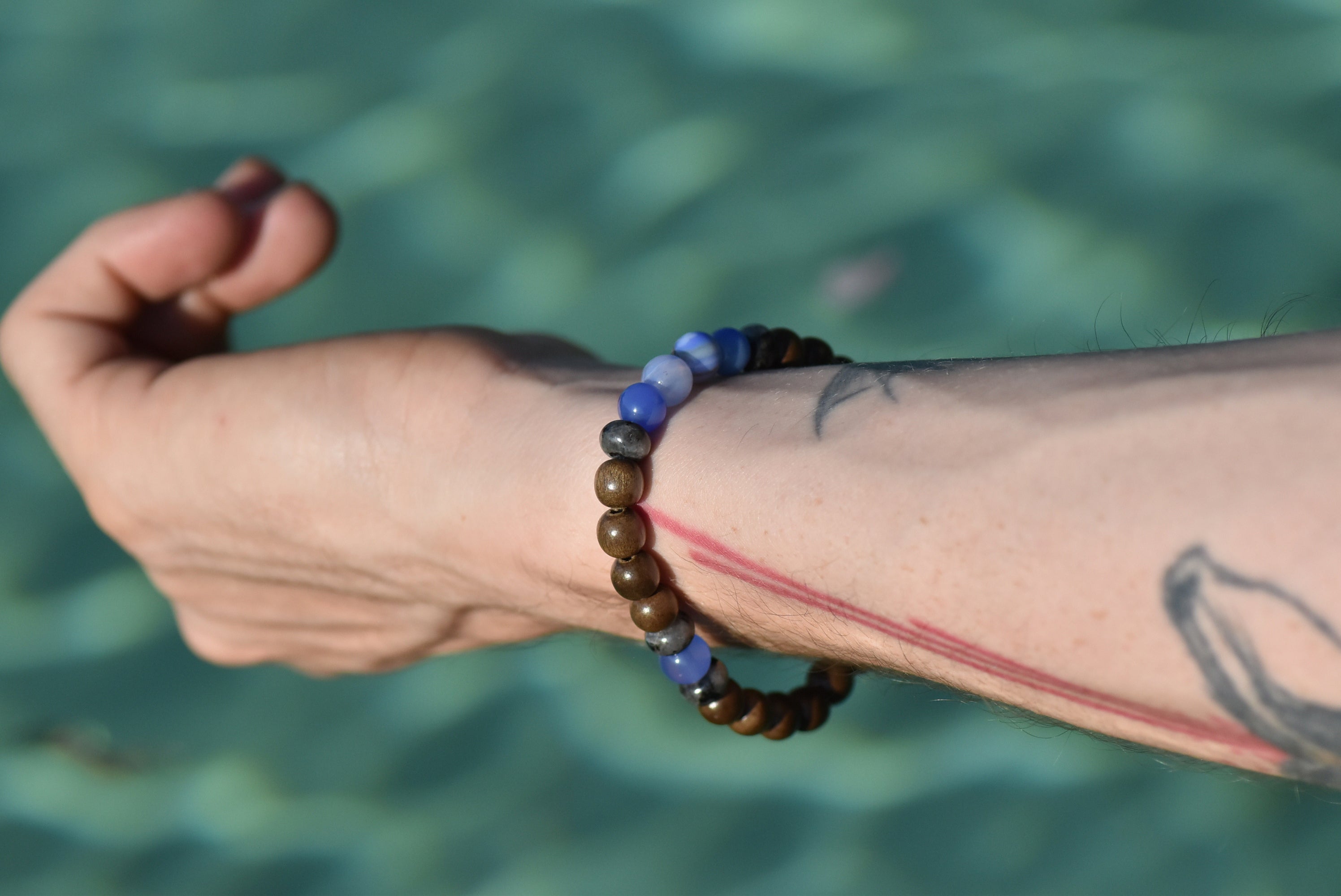 Dreamswept Pathfinder - Tea and Herb inspired Wood and Crystal bracelet