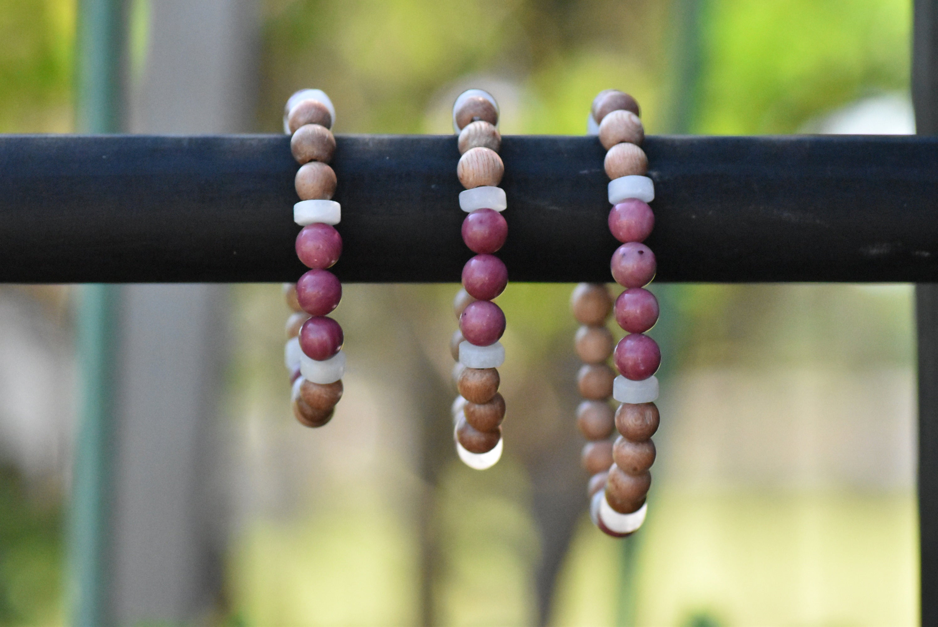 Roselight Peacekeeper - Tea and Herb Inspired Wood and Stone Bracelet