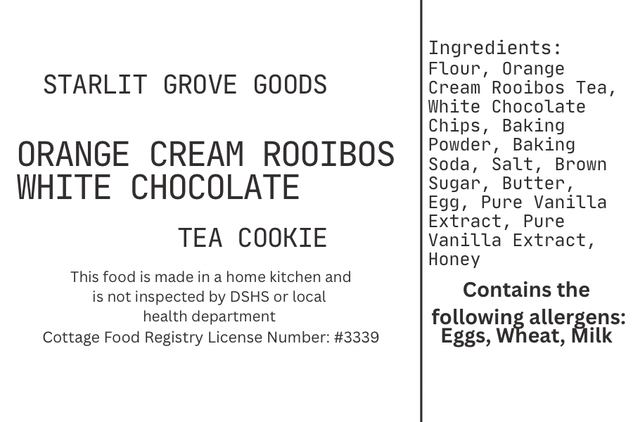 Orange Cream Rooibos Tea Cookie