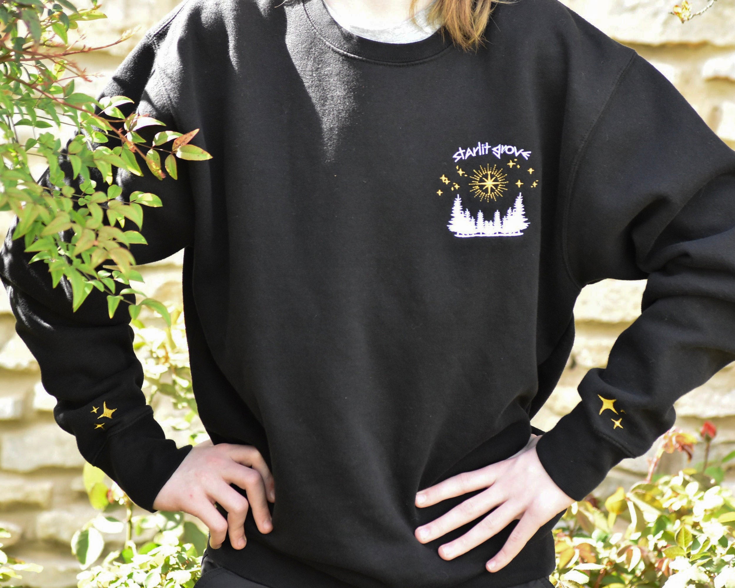 'Starlit Grove' Brand Logo - Embroidered Premium Sweatshirt